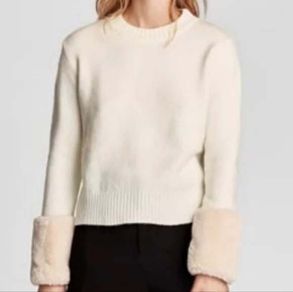 Zara Faux Fur Cuff Knit Sweater - Picture 3 of 13
